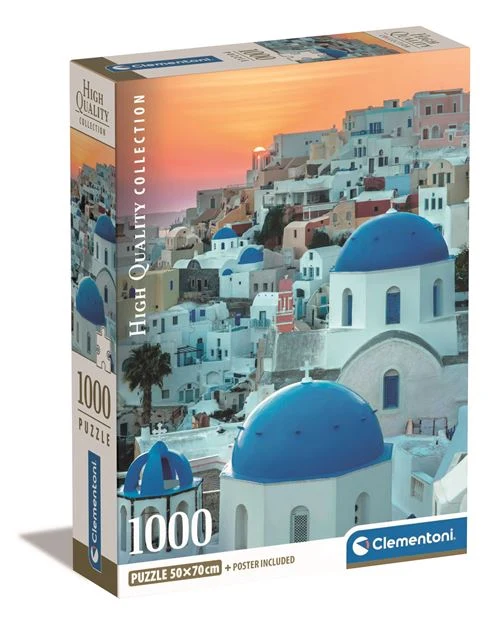 Cabos de Vela Puzzle High Quality Collection Funcional: Santorini - 1000 Peças - Clementoni