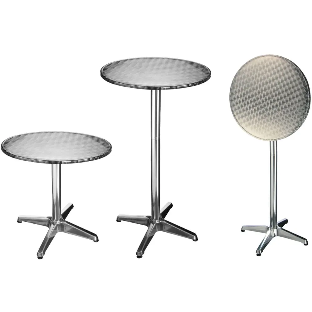 HI Mesa de bar/bistro dobrável redonda 60x60x(58-115) cm alumínio para Ignição Eletrônica