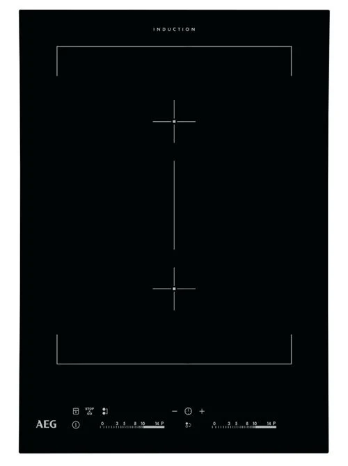 Placa de Indução AEG HC452401EB | Elétrica | 36 cm | 2 Zonas | Preto para Ignição Eletrônica