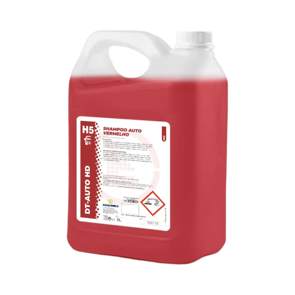 Egiquímica H5 DT Auto HD - Shampoo Auto Vermelho para Lavagem Mecânico