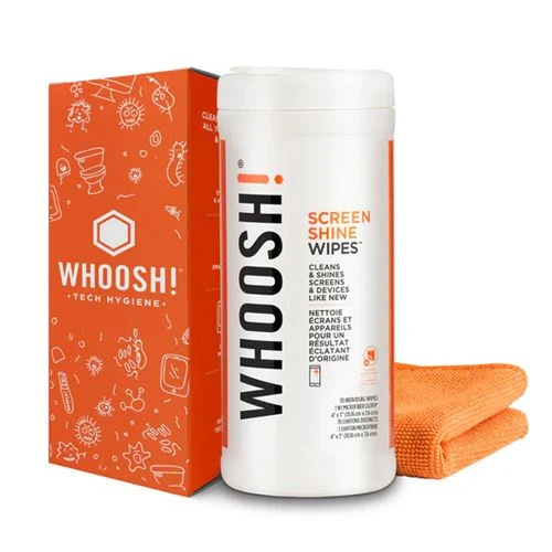 Toalhetes de Limpeza Whoosh para Ecrãs - Pack 70 Toalhetes para Interior e Exterior