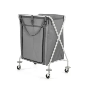TTS Carro de Roupa Dust Titan Linho TrolleyCromado com Saco 200 L e Amortecedores Ø 80 mm