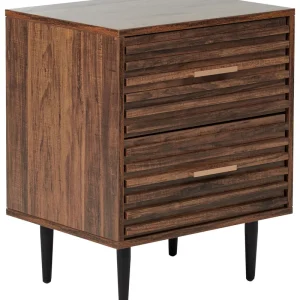 Bloco do Motor 2 Drawer Bedside Table Dark Wood KEITH