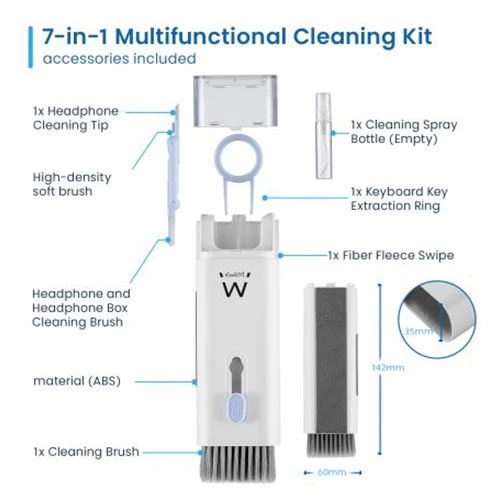 Kit Limpeza 7 em 1 Ewent EW5630 - Branco com Cera de Carnaúba