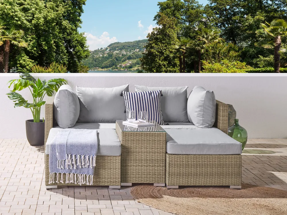 Shampoo para Lavagem Outdoor Cushion Cover Set Grey NOTO