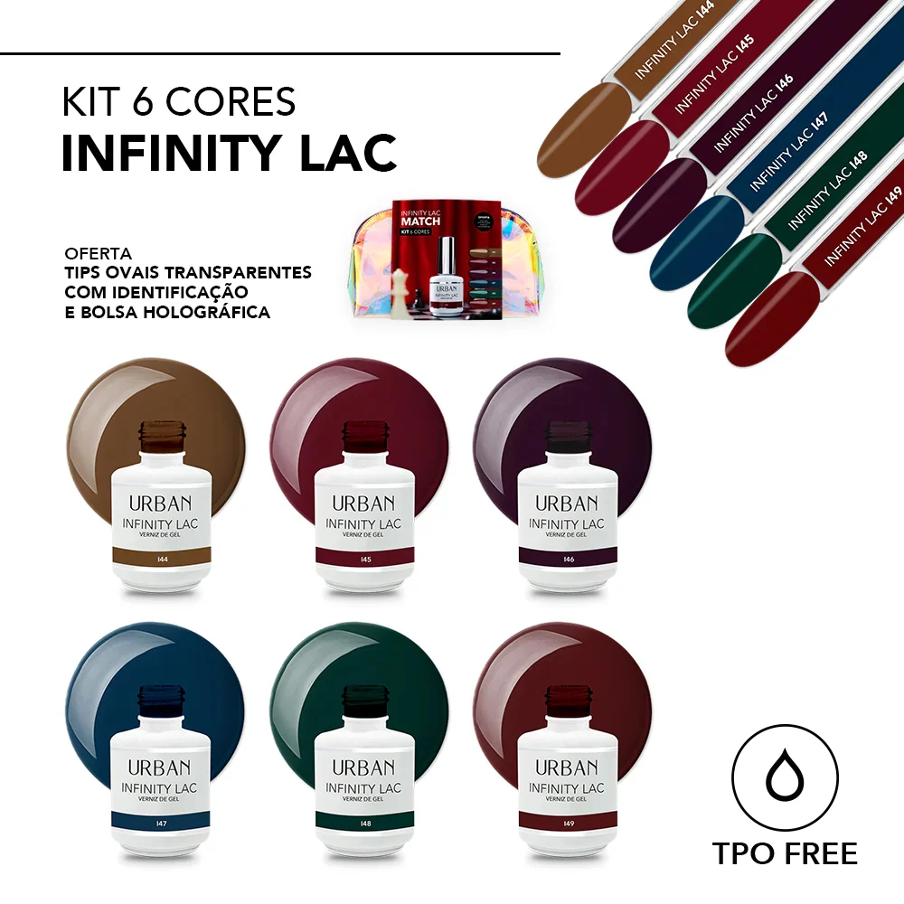 Kit Profissional de Kit Verniz Gel 6 Cores Infinity Lac Match (#i44 #i49)