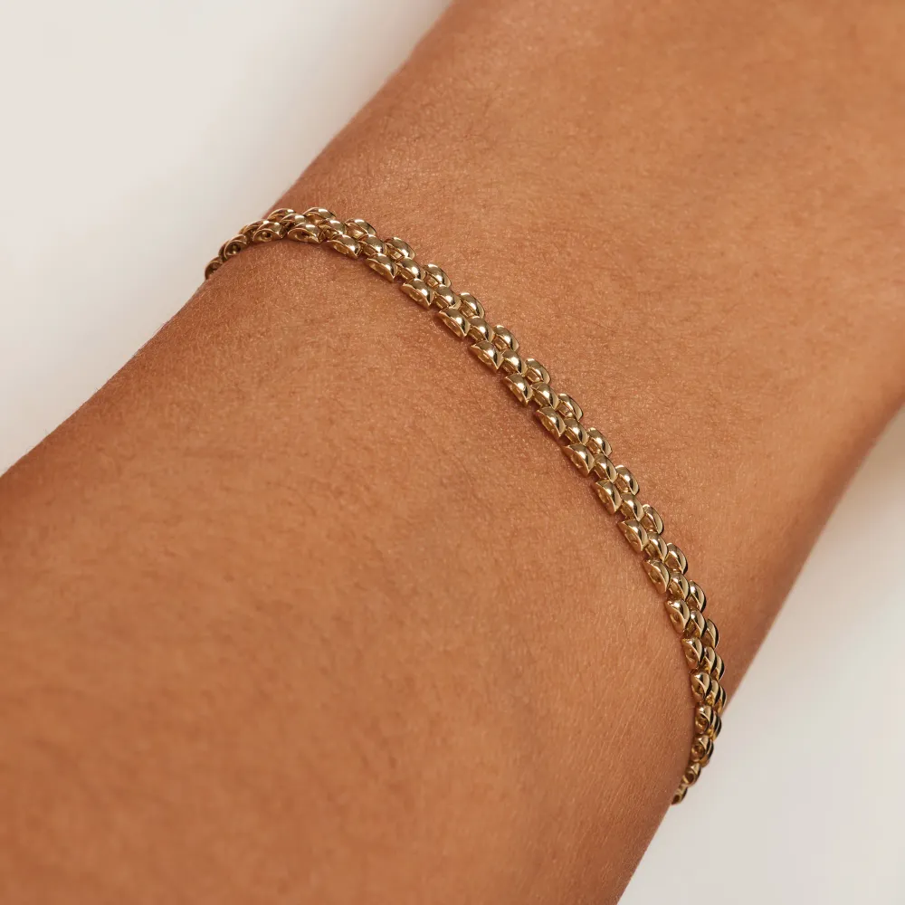 Reparo de Rosca Pulseira de elos em ouro de 14 quilates Aidee Rosine