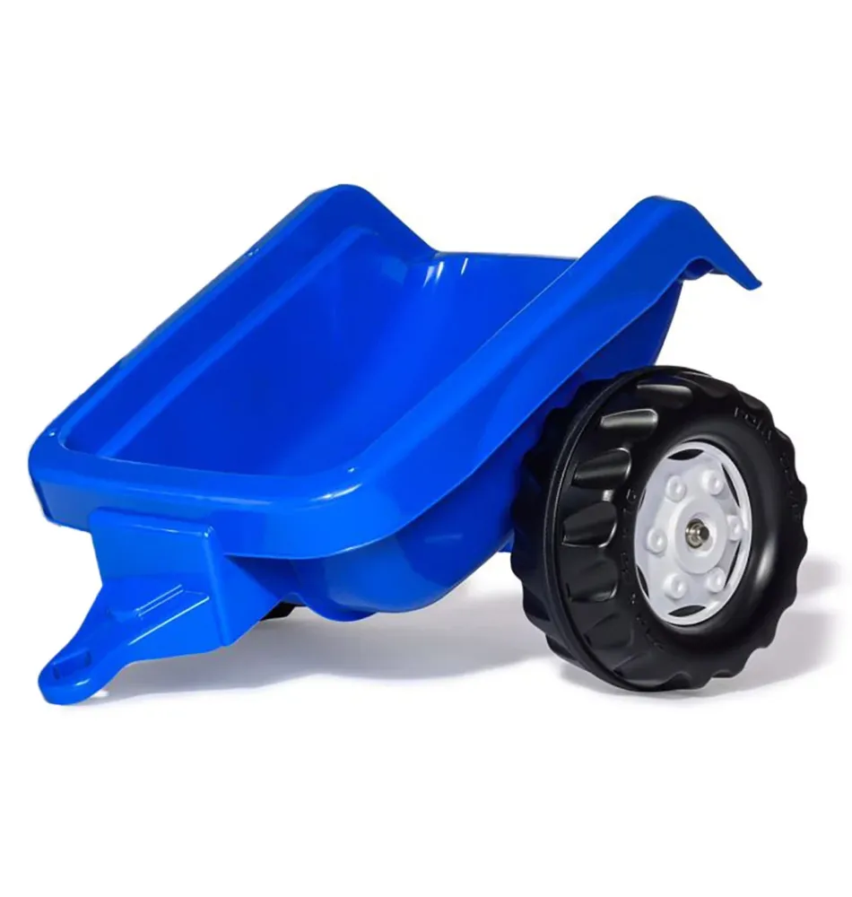 Trator com pedais Rolly Kid Landini com reboque - azul Conjunto com 2 Luzes