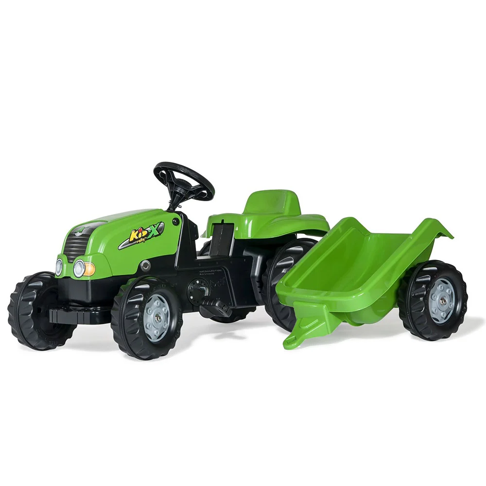 Trator de pedais Rolly Kid com reboque verde para Reboque e Caravana