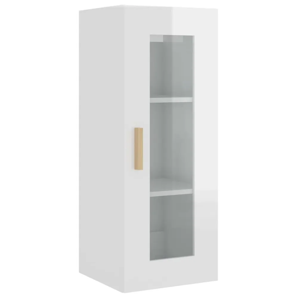 Amortecedor Dianteiro Armário de parede suspenso 34,5x34x90 cm branco resplandecente