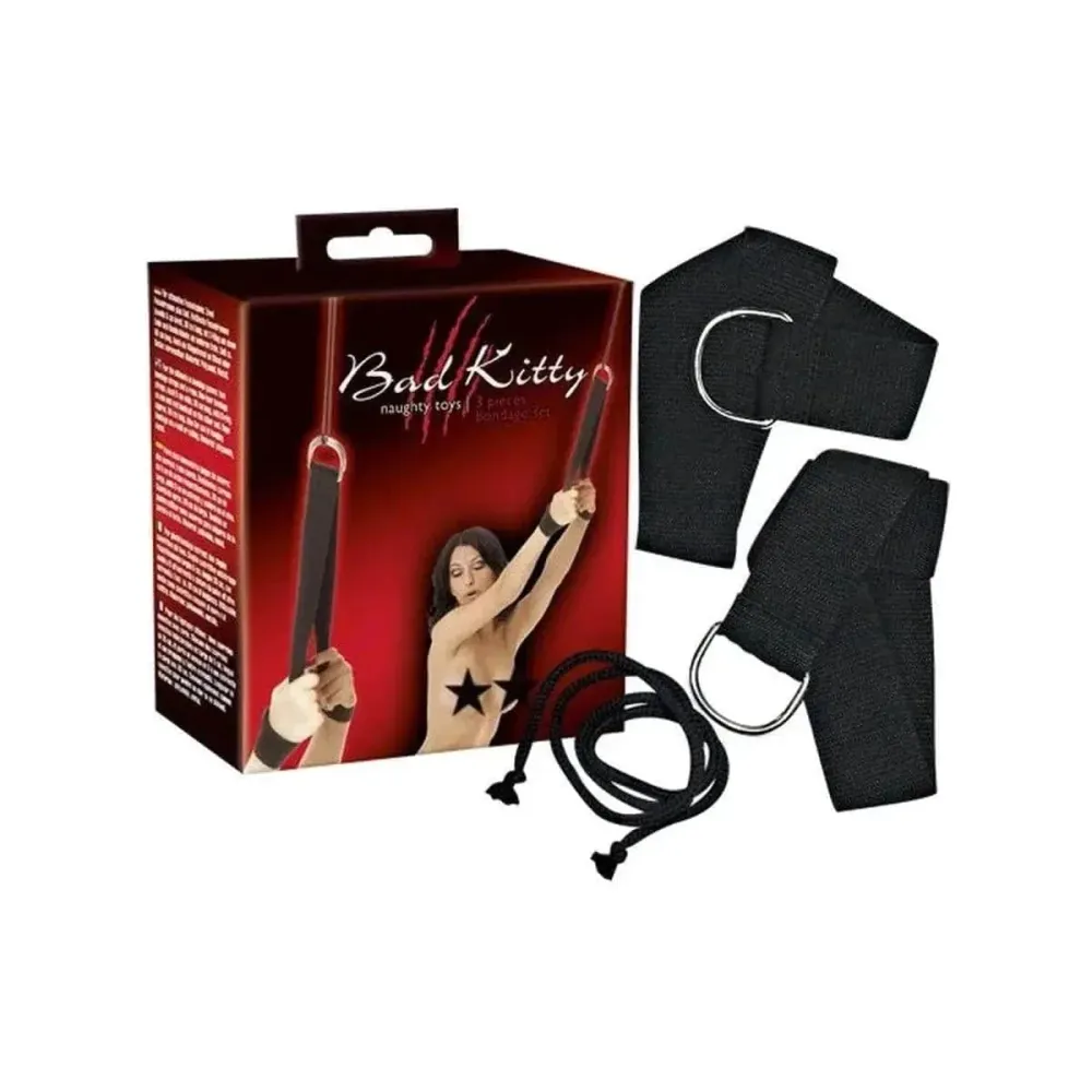 Bucha de Suspensão Algemas para Pulsos Bad Kitty, 3 peças