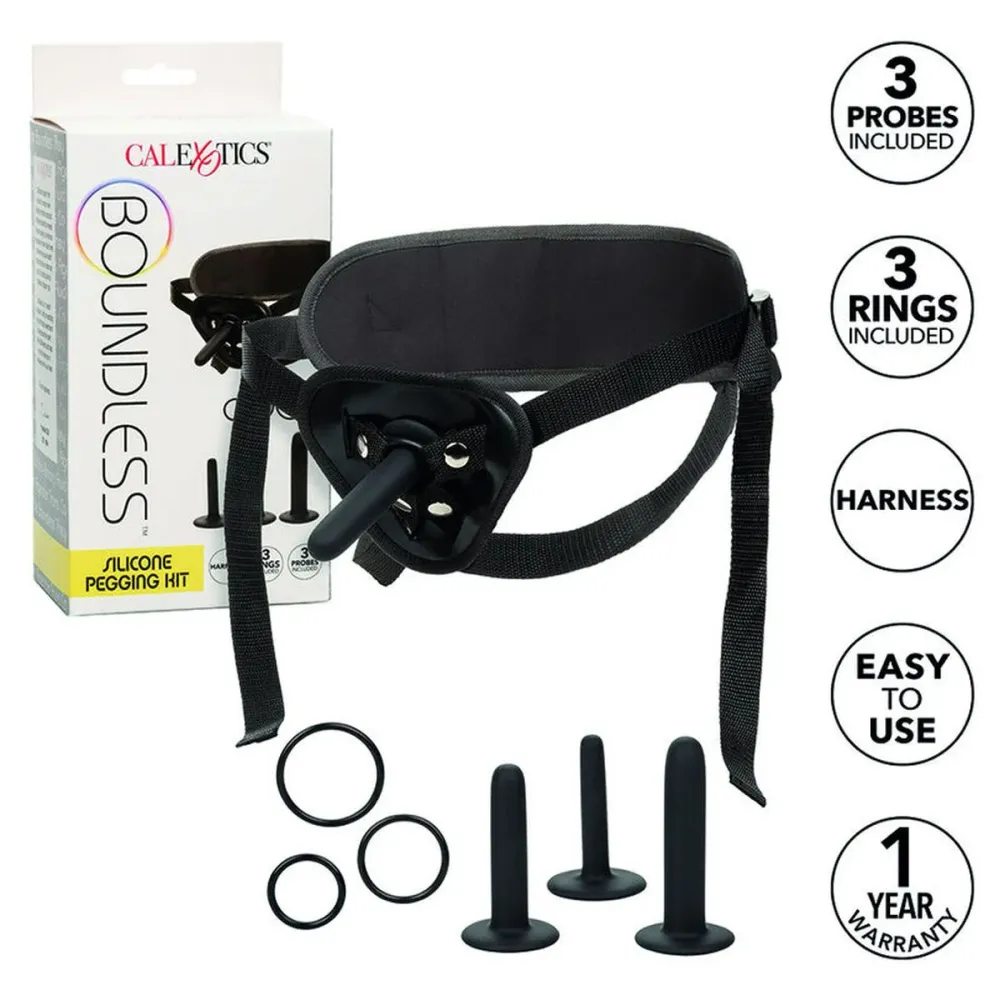 Kit de Strap-on com 3 Dildos para Pegging em Silicona