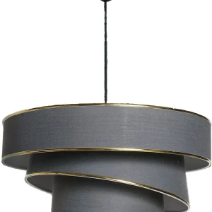 Kit de Suspensão Completo Suspensão 3 cilindros design oblíquo Inconditus Ø40cm Antracite e Ouro