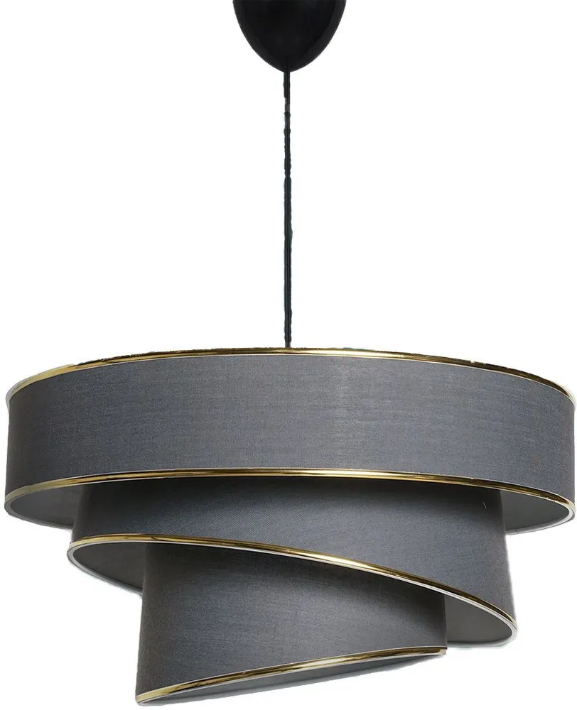 Kit de Suspensão Completo Suspensão 3 cilindros design oblíquo Inconditus Ø40cm Antracite e Ouro