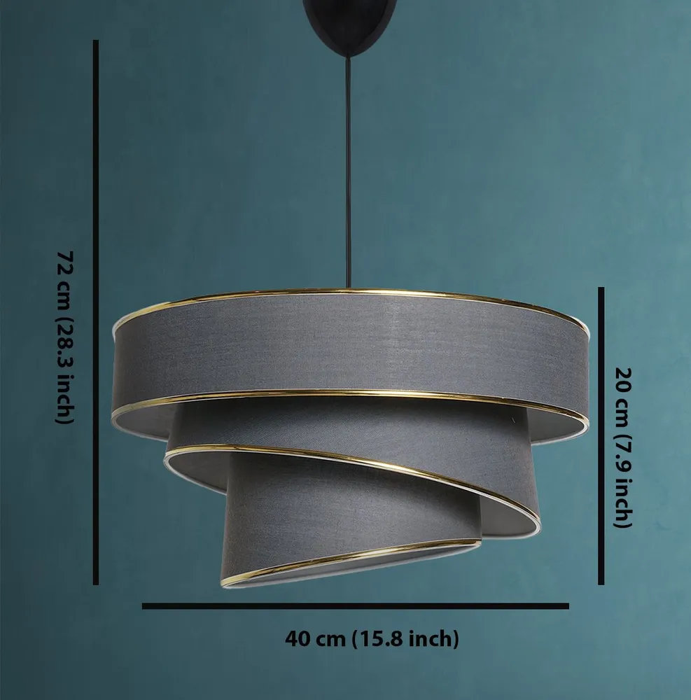 Kit de Suspensão Completo Suspensão 3 cilindros design oblíquo Inconditus Ø40cm Antracite e Ouro