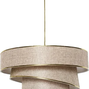Peç Original de Reposição Suspensão de 3 cilindros design oblíquo Inconditus Ø40cm Bege e Dourado
