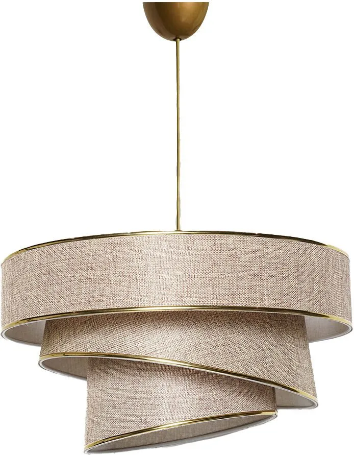 Peç Original de Reposição Suspensão de 3 cilindros design oblíquo Inconditus Ø40cm Bege e Dourado