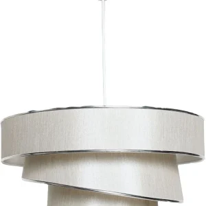 Suspensão 3 cilindros design oblíquo Inconditus Ø40cm Branco acinzentado e Prata para Suspensão Gás