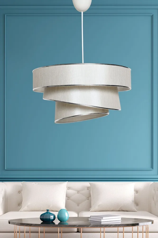 Suspensão 3 cilindros design oblíquo Inconditus Ø40cm Branco acinzentado e Prata para Suspensão Gás