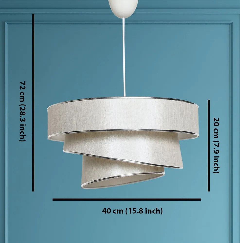 Suspensão 3 cilindros design oblíquo Inconditus Ø40cm Branco acinzentado e Prata para Suspensão Gás