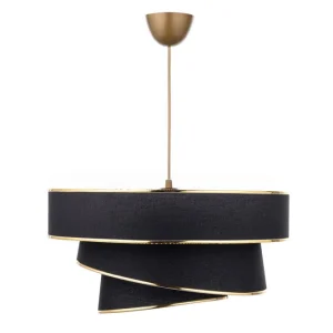 Suspensão 3 cilindros design oblíquo Inconditus Ø40cm Preto e Ouro para Eixo Dianteiro