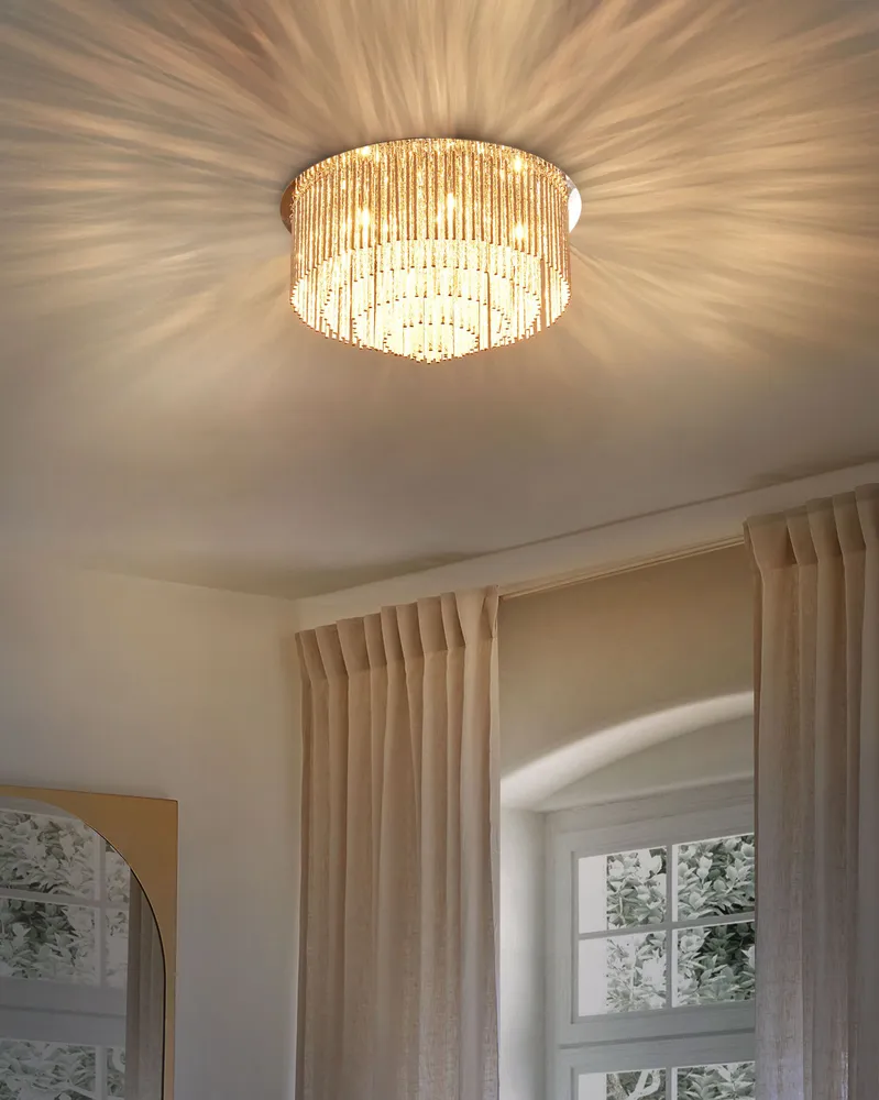 Lustre em metálico prateado FIRVIDA