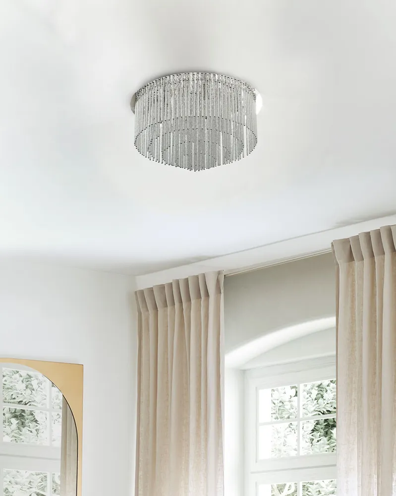 Lustre em metálico prateado FIRVIDA