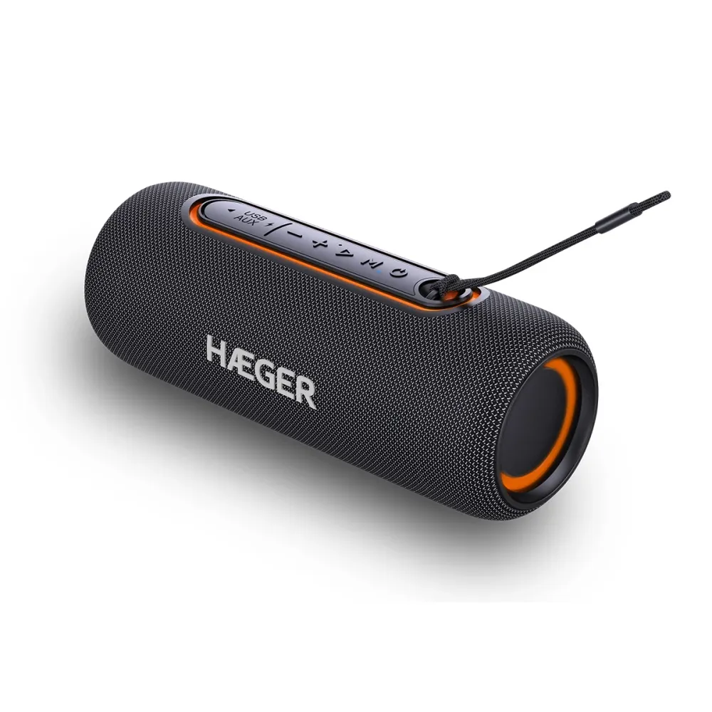 Coluna Portátil HAEGER Light Boom | Bluetooth, IPX5, RGB