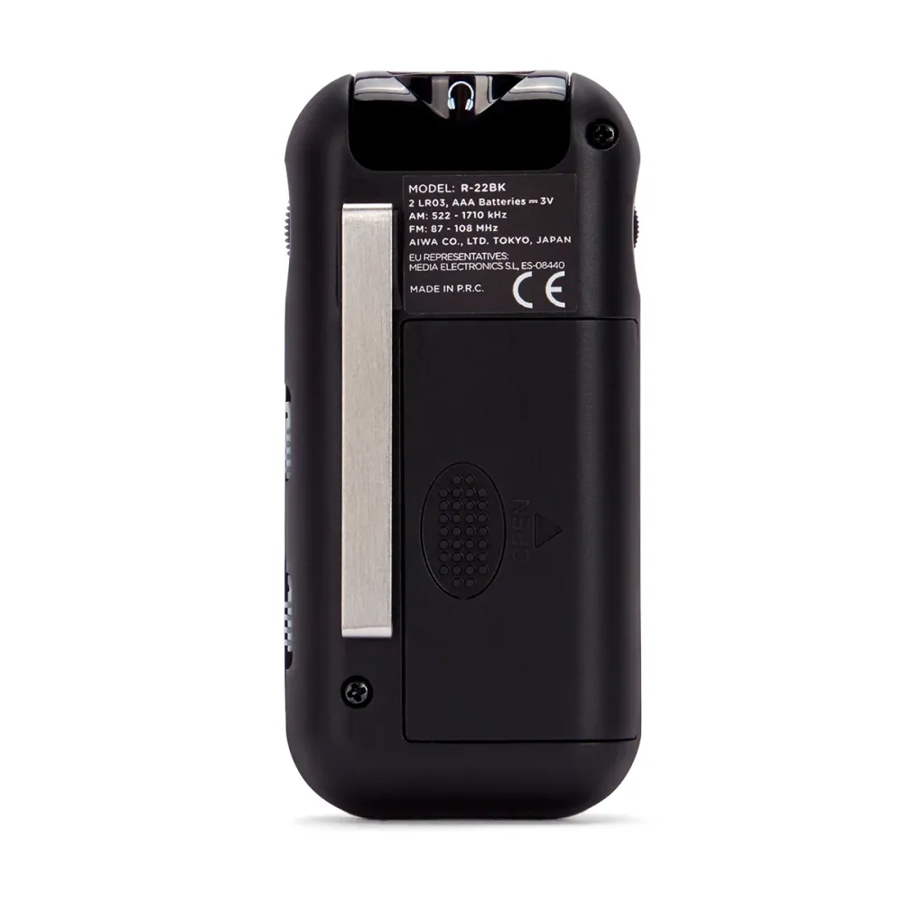 Rádio de Bolso AIWA R22BK | AM/FM, Auscultadores, Clip cinto