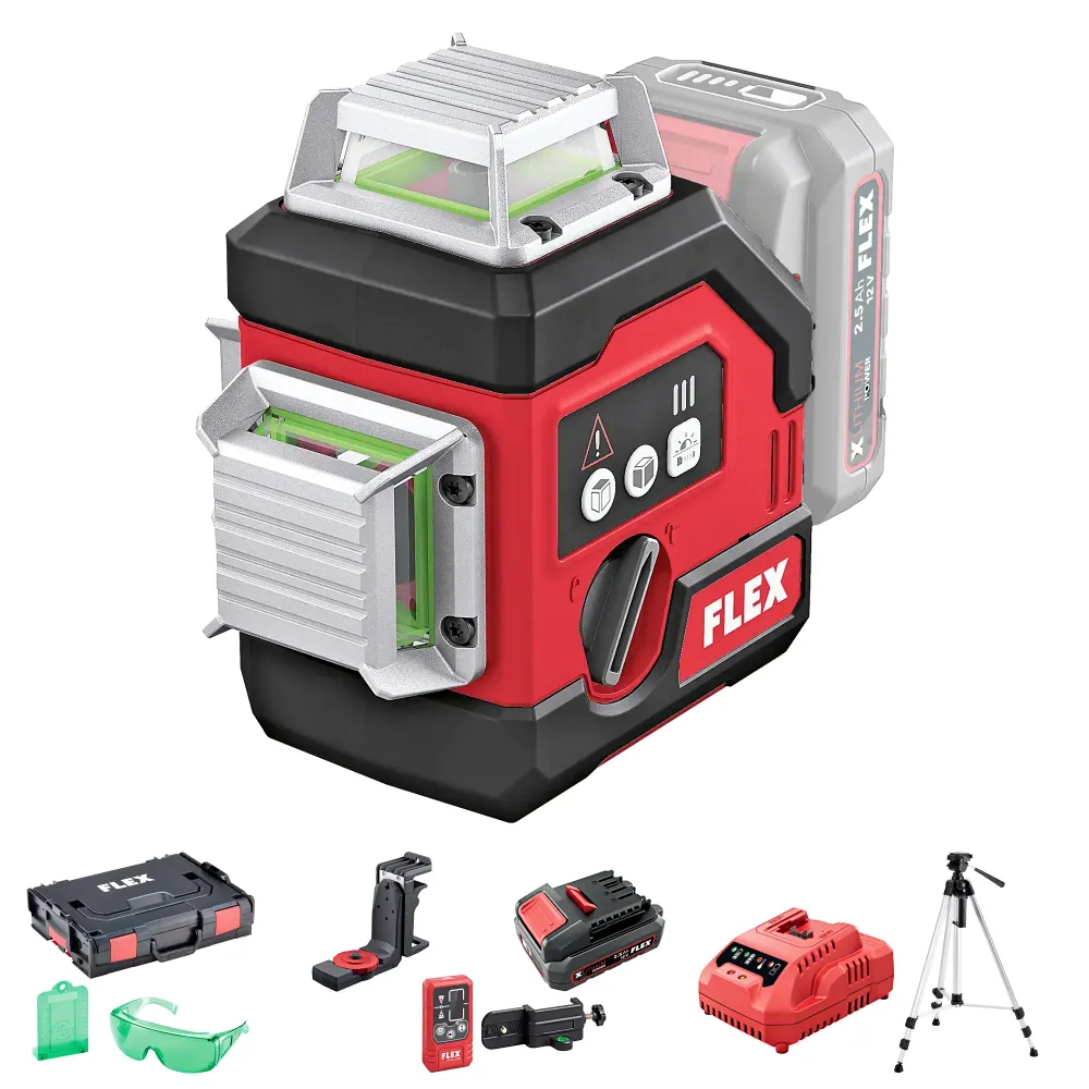 Kit láser cruzado Flex Baterí ALC 3/360-G/R 12 V 2,5 Ah
