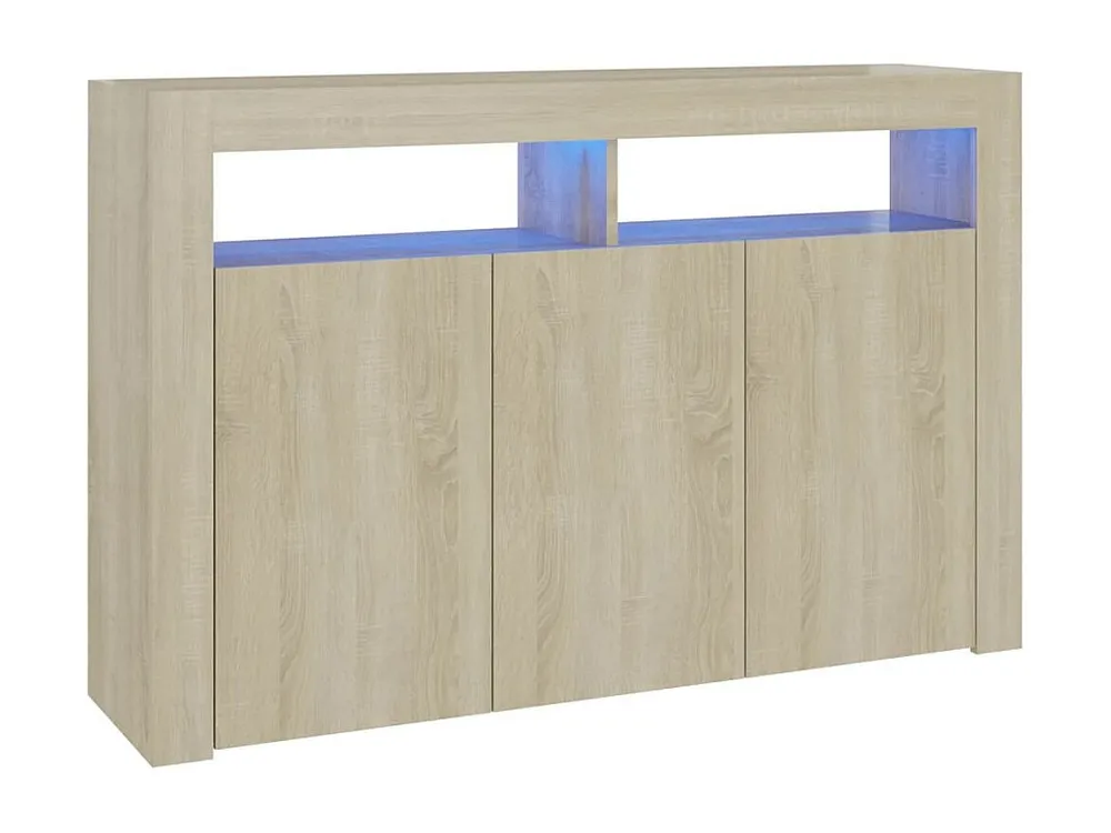 Aparador com luzes LED 115,5x30x75 cm carvalho sonoma