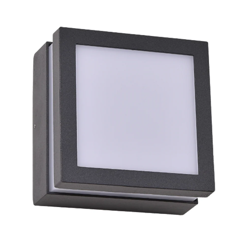 Aplique LED 2305 12W 1200LM 4000K 140*140*H85mm Cinza IP54 LED7