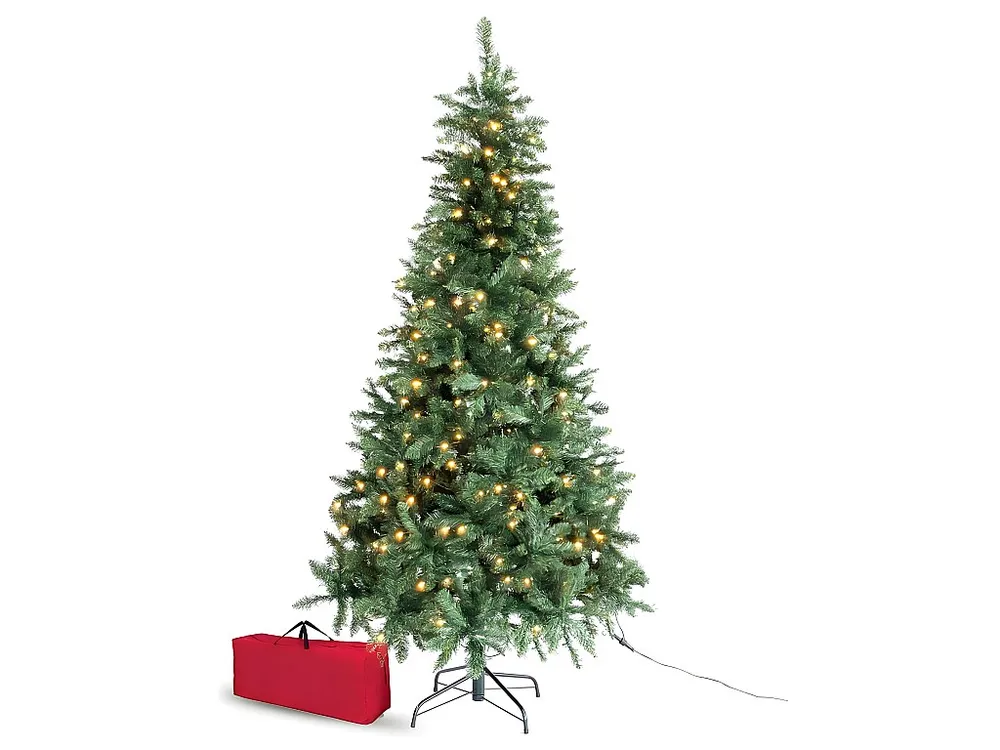 Árvore de Natal realista com LEDs integrados 240 cm
