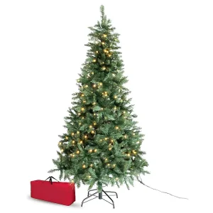 Árvore de Natal realista com LEDs integrados 240 cm