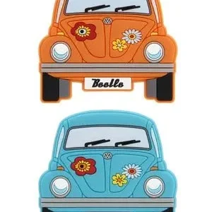 Set Magneti Soft Volkswagen Beetle, 2 Bucati - Portocaliu & Albastru, Model Frontal