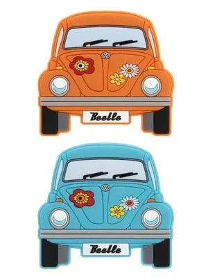 Set Magneti Soft Volkswagen Beetle, 2 Bucati - Portocaliu & Albastru, Model Frontal
