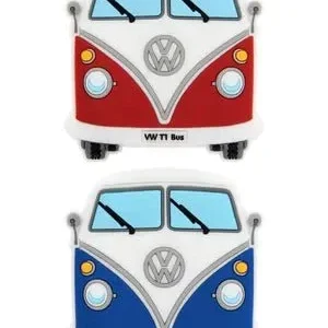 Set Magneti Soft Volkswagen T1 Bulli Bus, 2 Bucati - Rosu & Albastru, Model Frontal