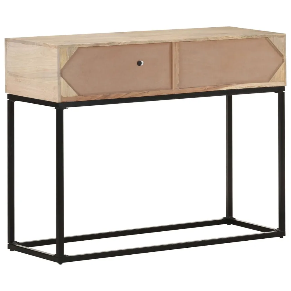 Mesa consola 100x35x76 cm mangueira maciç e palha genuíno