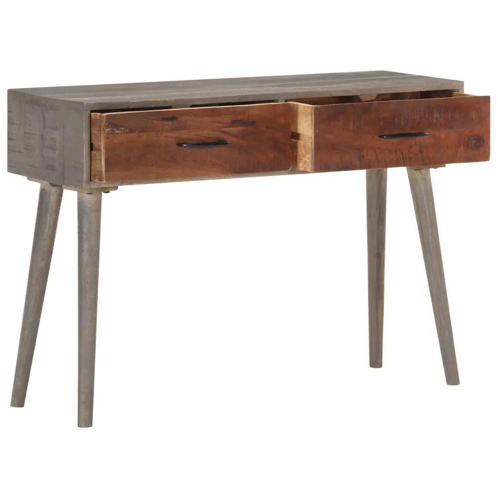 Mesa consola 110x35x75 cm mangueira maciç áspera cinzento com Reforço em Kevlar