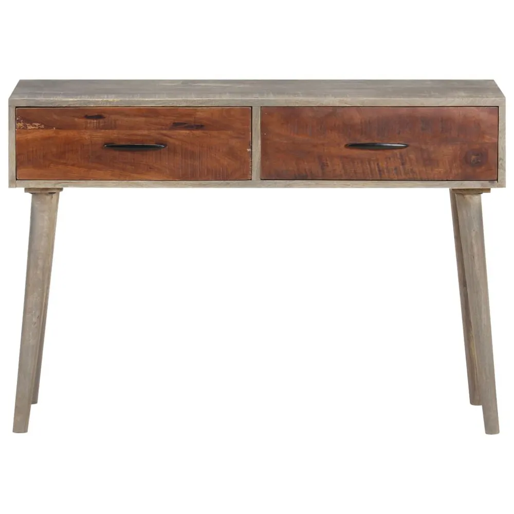 Mesa consola 110x35x75 cm mangueira maciç áspera cinzento com Reforço em Kevlar