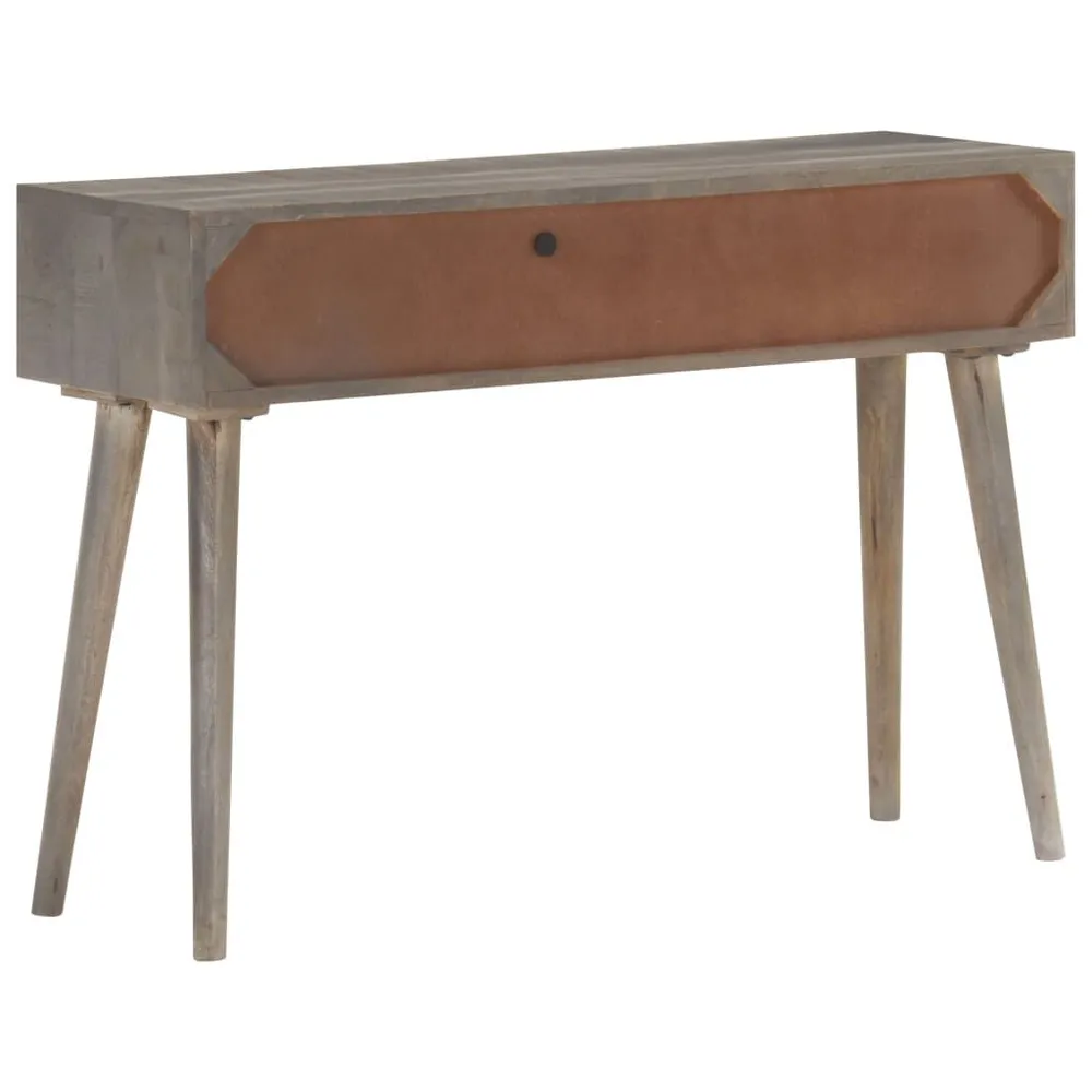 Mesa consola 110x35x75 cm mangueira maciç áspera cinzento com Reforço em Kevlar