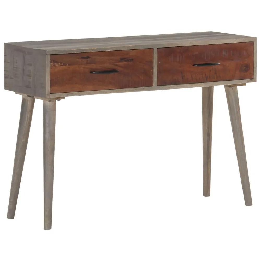 Mesa consola 110x35x75 cm mangueira maciç áspera cinzento com Reforço em Kevlar