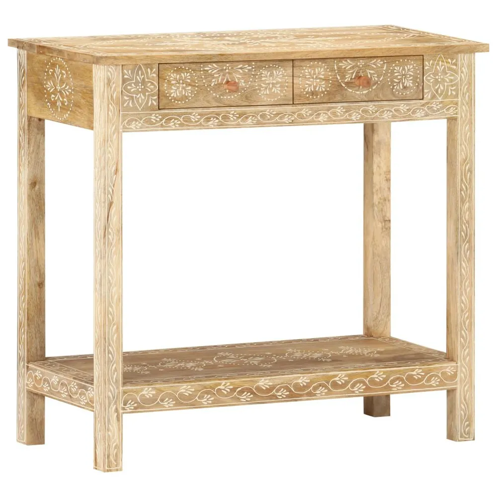 Mesa consola 80x35x74 cm madeira de mangueira maciç com Reforço em Kevlar