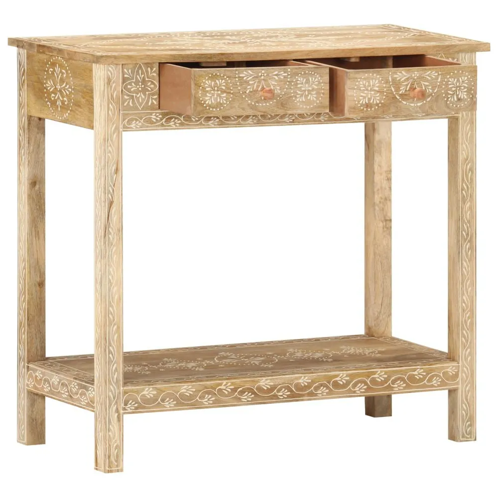 Mesa consola 80x35x74 cm madeira de mangueira maciç com Reforço em Kevlar