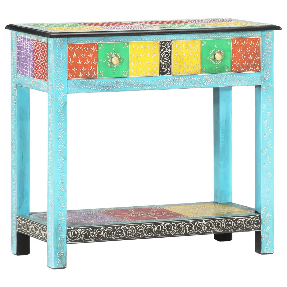 Mesa consola pintada à mão 80x35x75 cm mangueira maciç (Kit Completo)