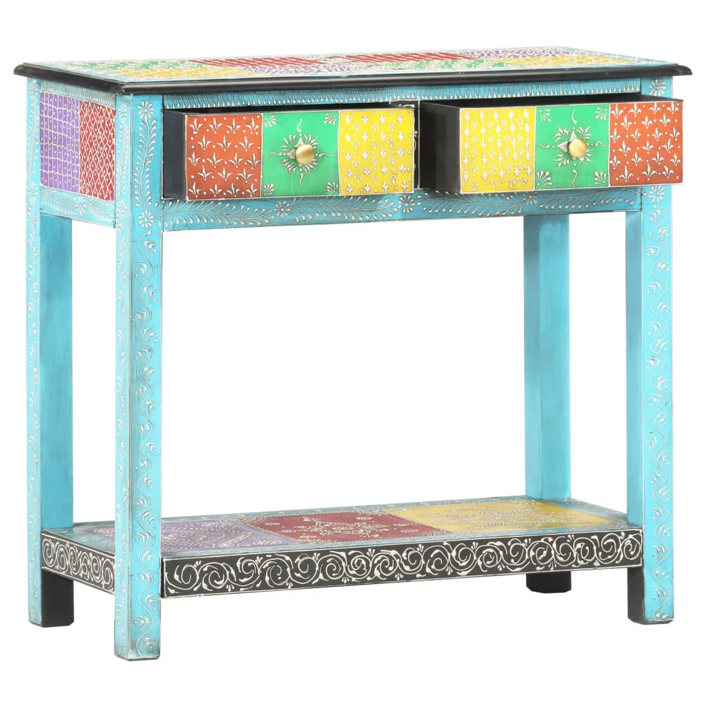 Mesa consola pintada à mão 80x35x75 cm mangueira maciç (Kit Completo)