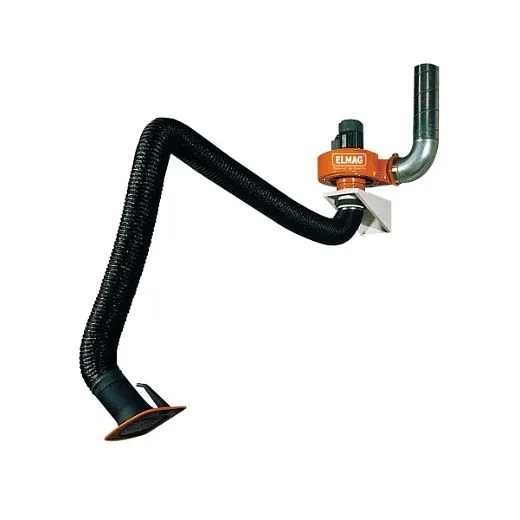 Conjunto de exaustão ELMAG com braço extrator 3m em design de mangueira, comprimento: 3m, Ø 150 mm (sem filtro) ventilador...