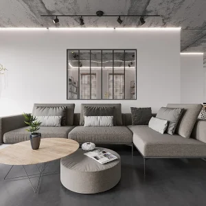 Divisória vidro para atelier BAYVIEW alumínio 180x130 preto