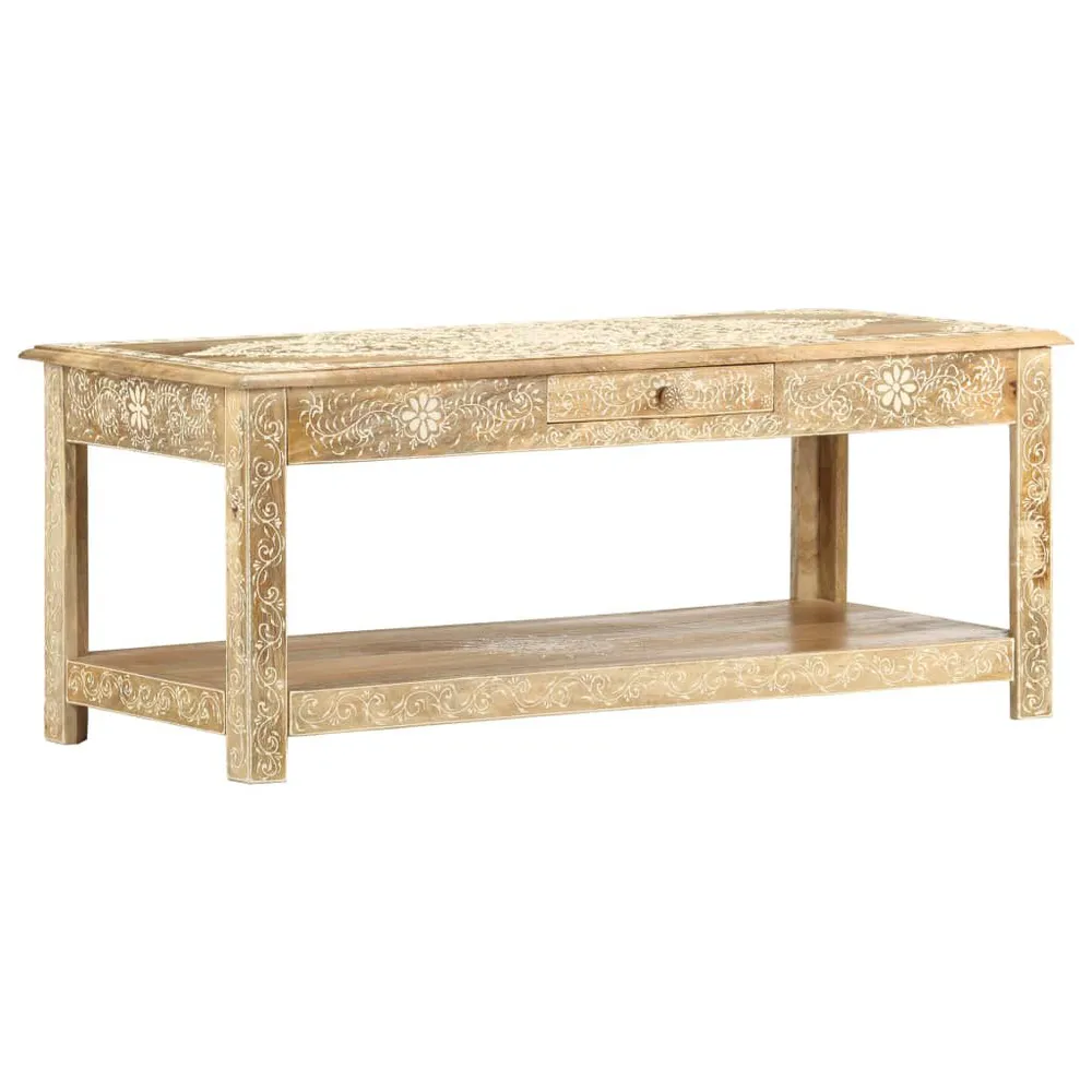 Mesa de centro 110x50x45 cm mangueira maciç pintada à mão