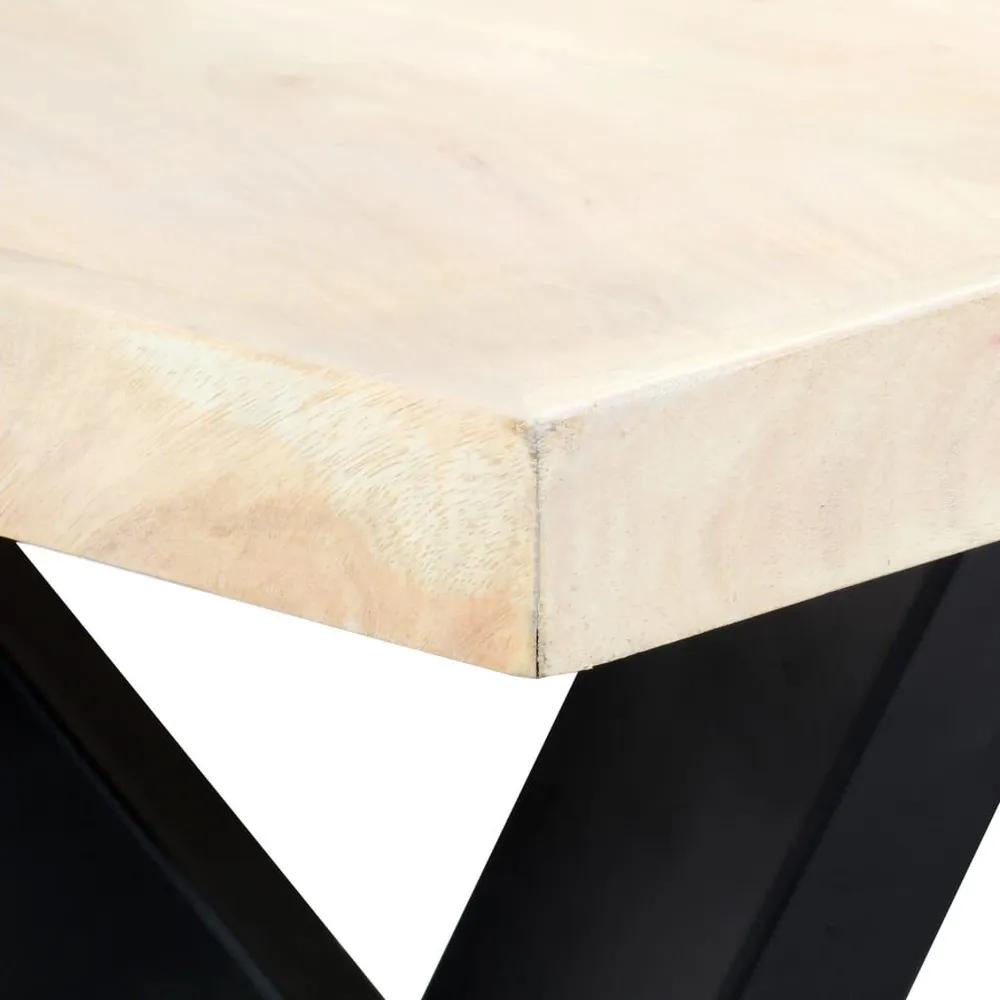 Mesa de jantar 180x90x75 cm madeira de mangueira maciç branco
